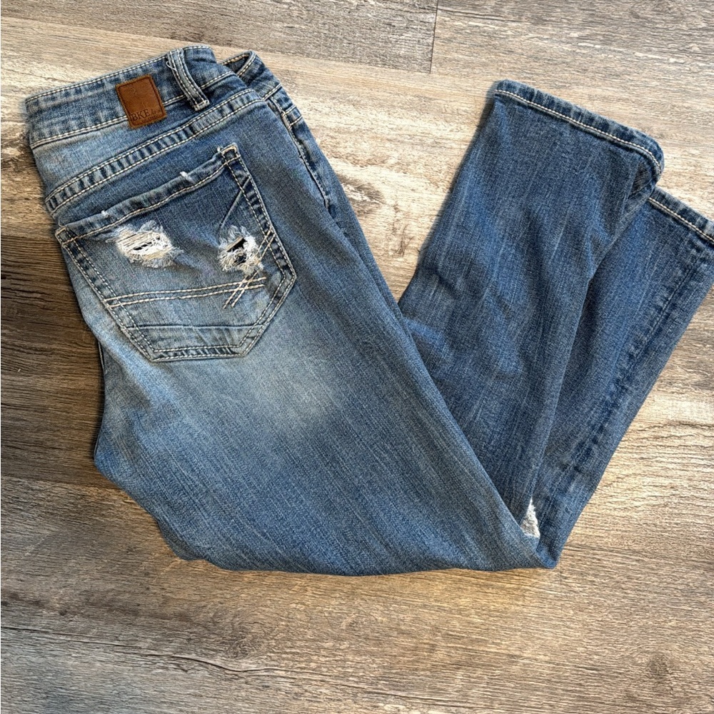 BKE Distressed Skinny Jeans - Blue